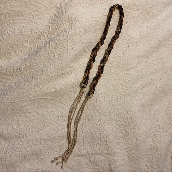 Wooden Beaded Braided Bohemian Tie Waist Belt - Picture 2 of 4